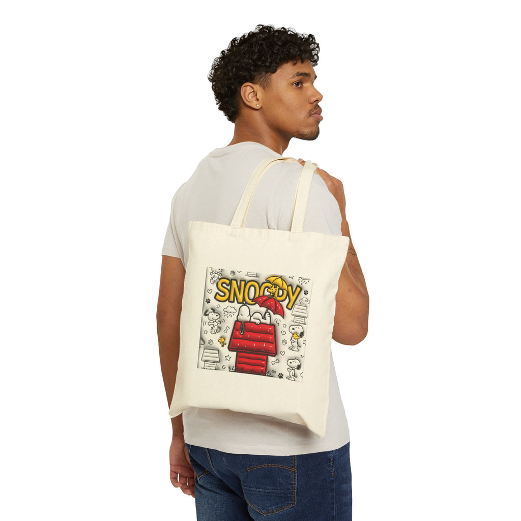 Snoopee Comic Panel Tote Bag | Peanut Doghouse Illustration