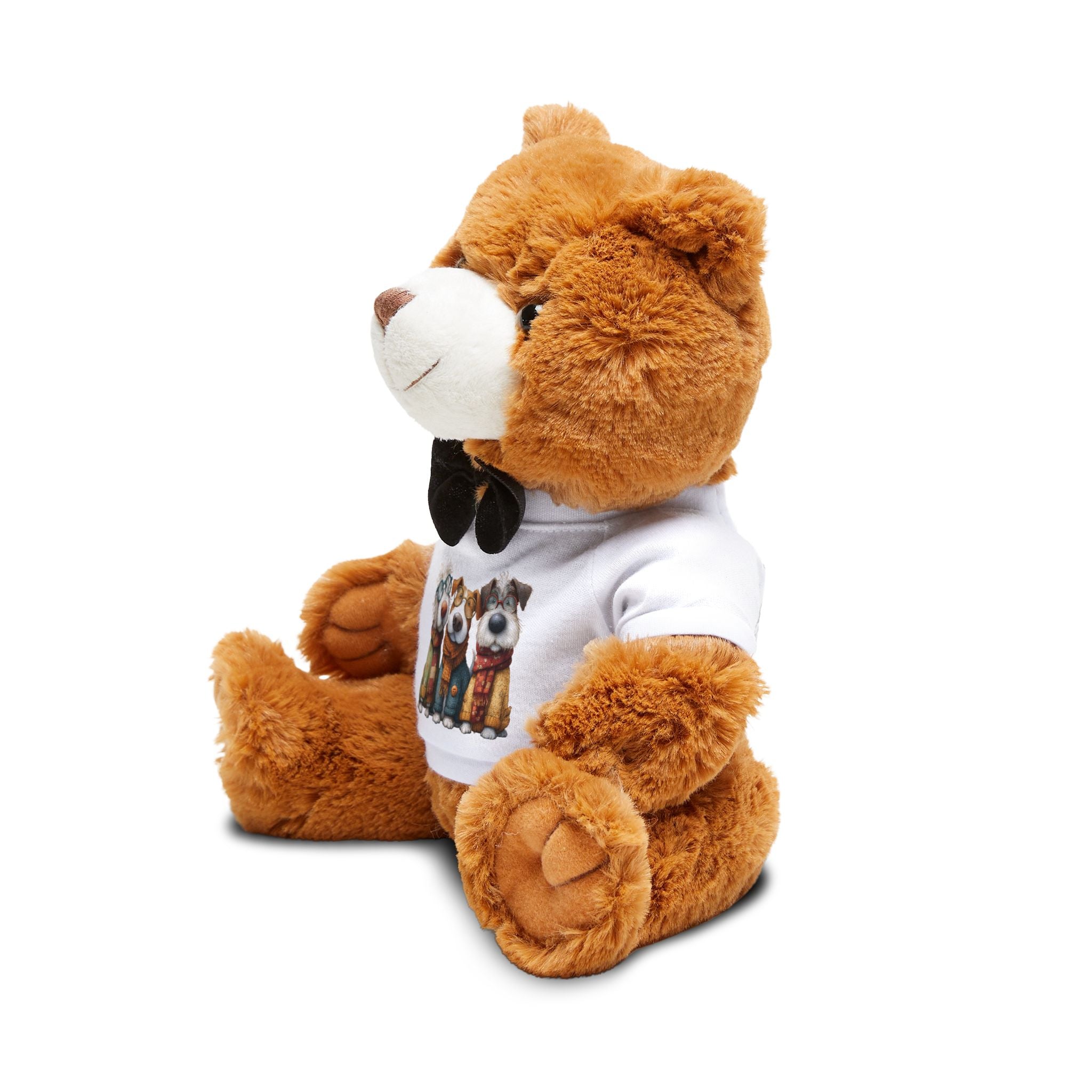 Three Dog Night  Teddy Bear with T-Shirt Plush Toy | Dressed Bear Illustration, Bow Tie