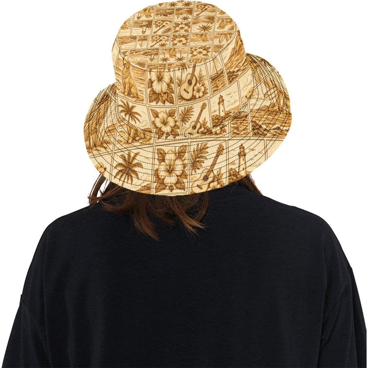 Golden Retriever Doggie Surf Style Summer Bucket Hat