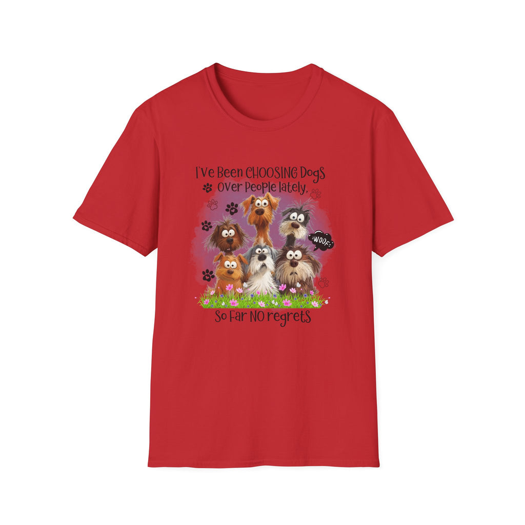 Choosing Dogs Over People T-Shirt | Cute Cartoon Dogs, Paw Print Design
