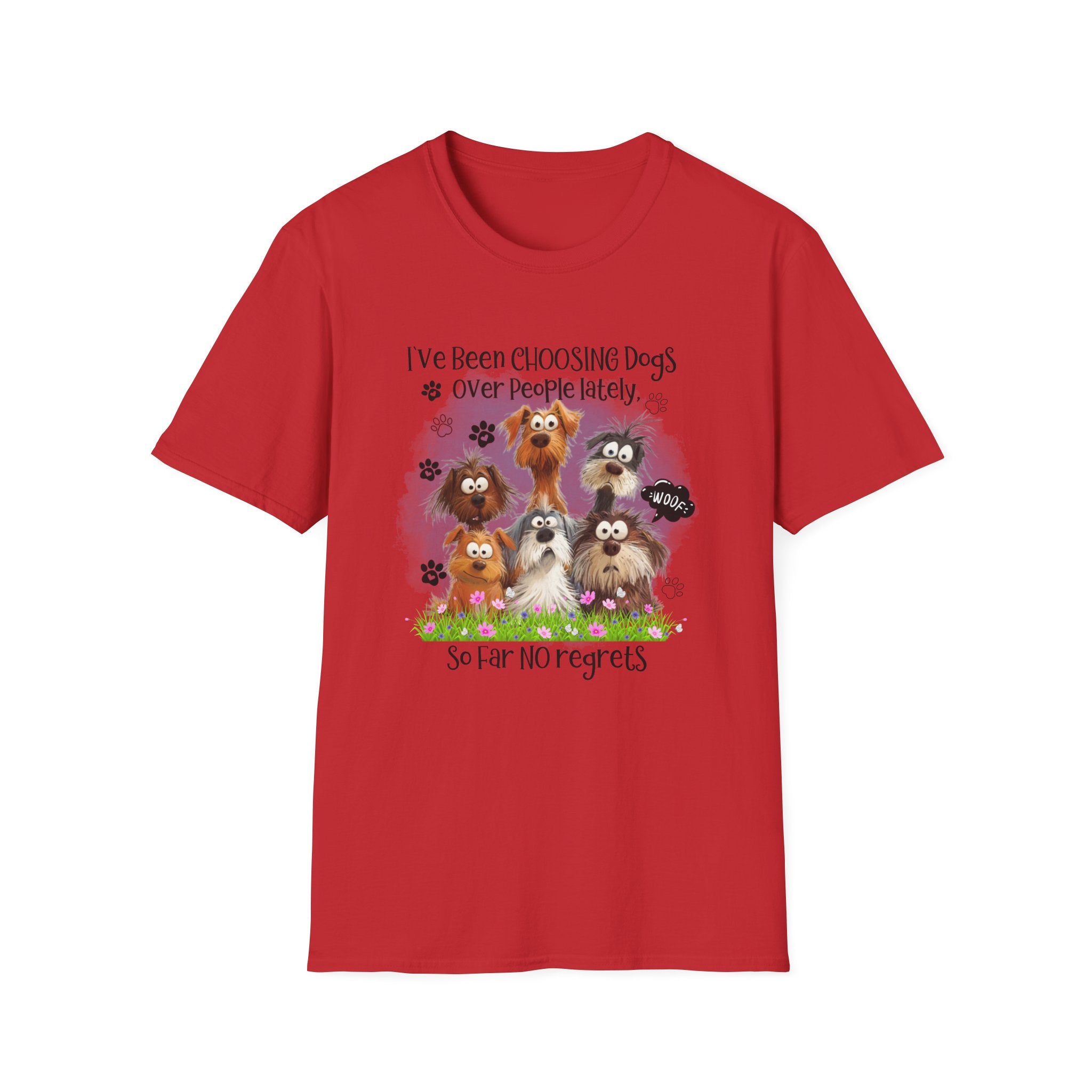 Choosing Dogs Over People T-Shirt | Cute Cartoon Dogs, Paw Print Design