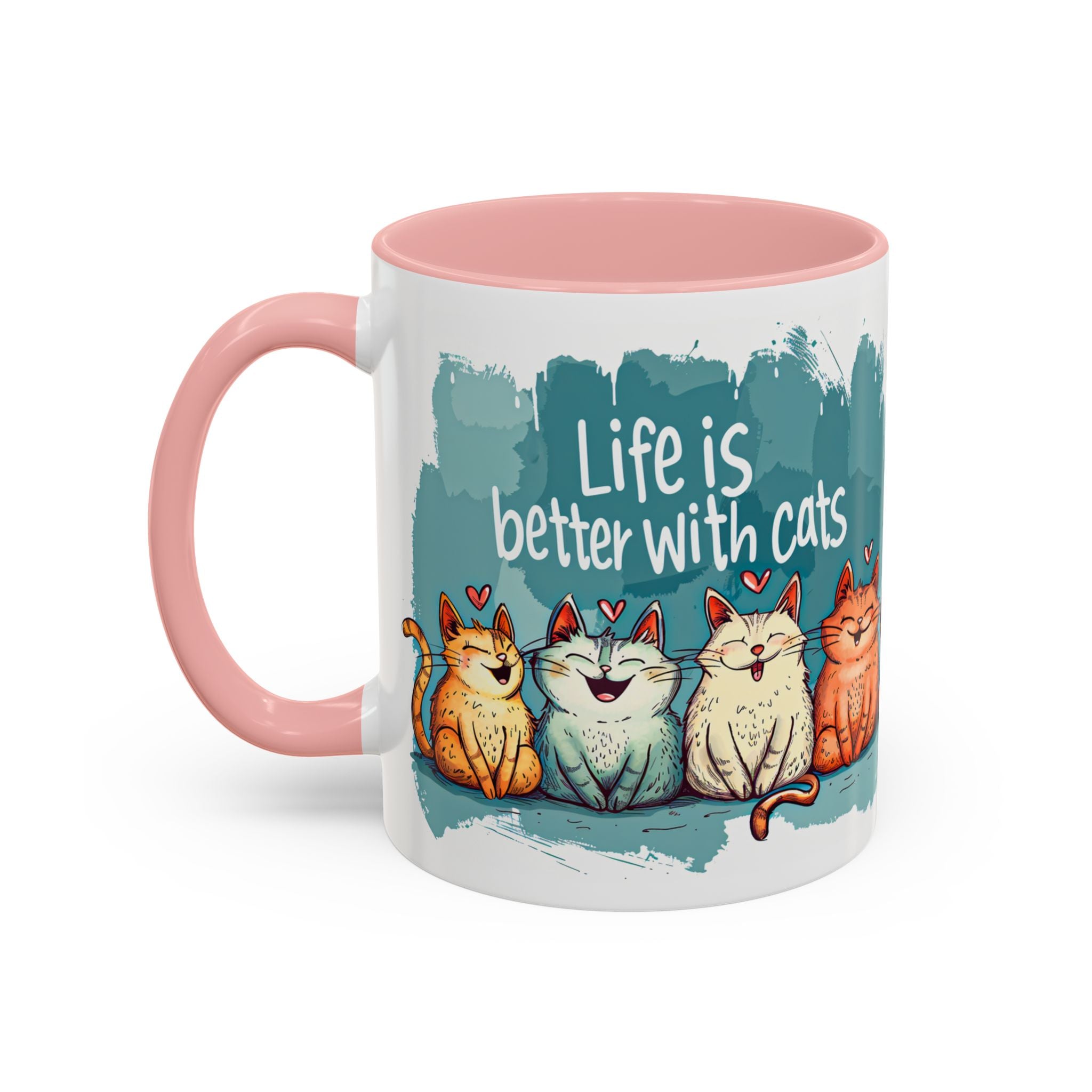 Life Is Better With Cats Coffee Mug | Accent Two-Tone Mug