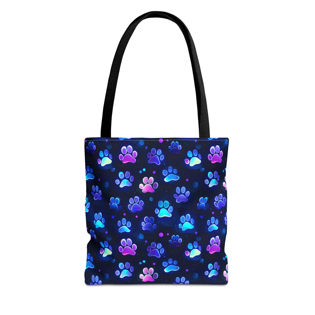 Neon Paw Print Tote | Colorful Cat Dog Paw Pattern All Over Print