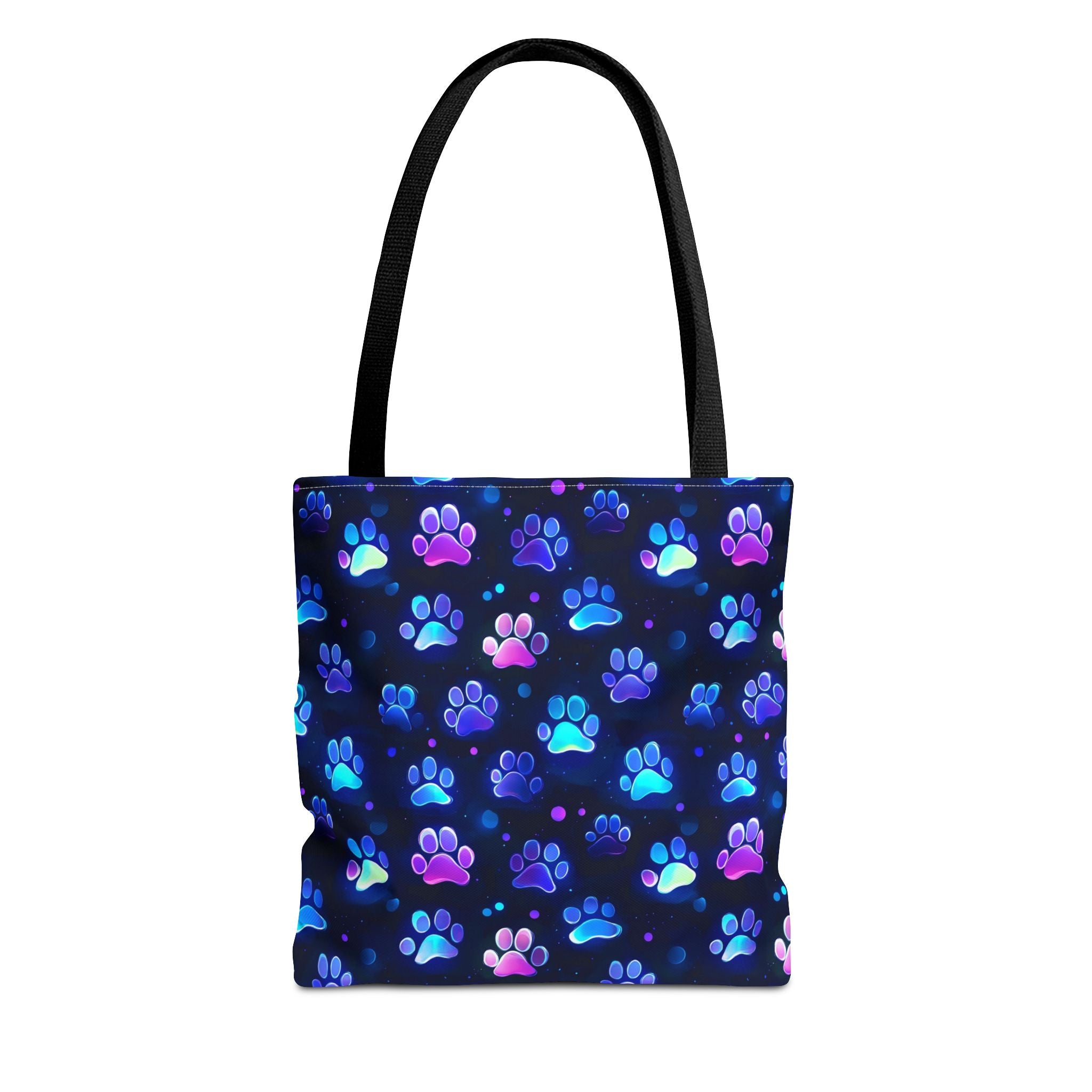 Neon Paw Print Tote | Colorful Cat Dog Paw Pattern All Over Print