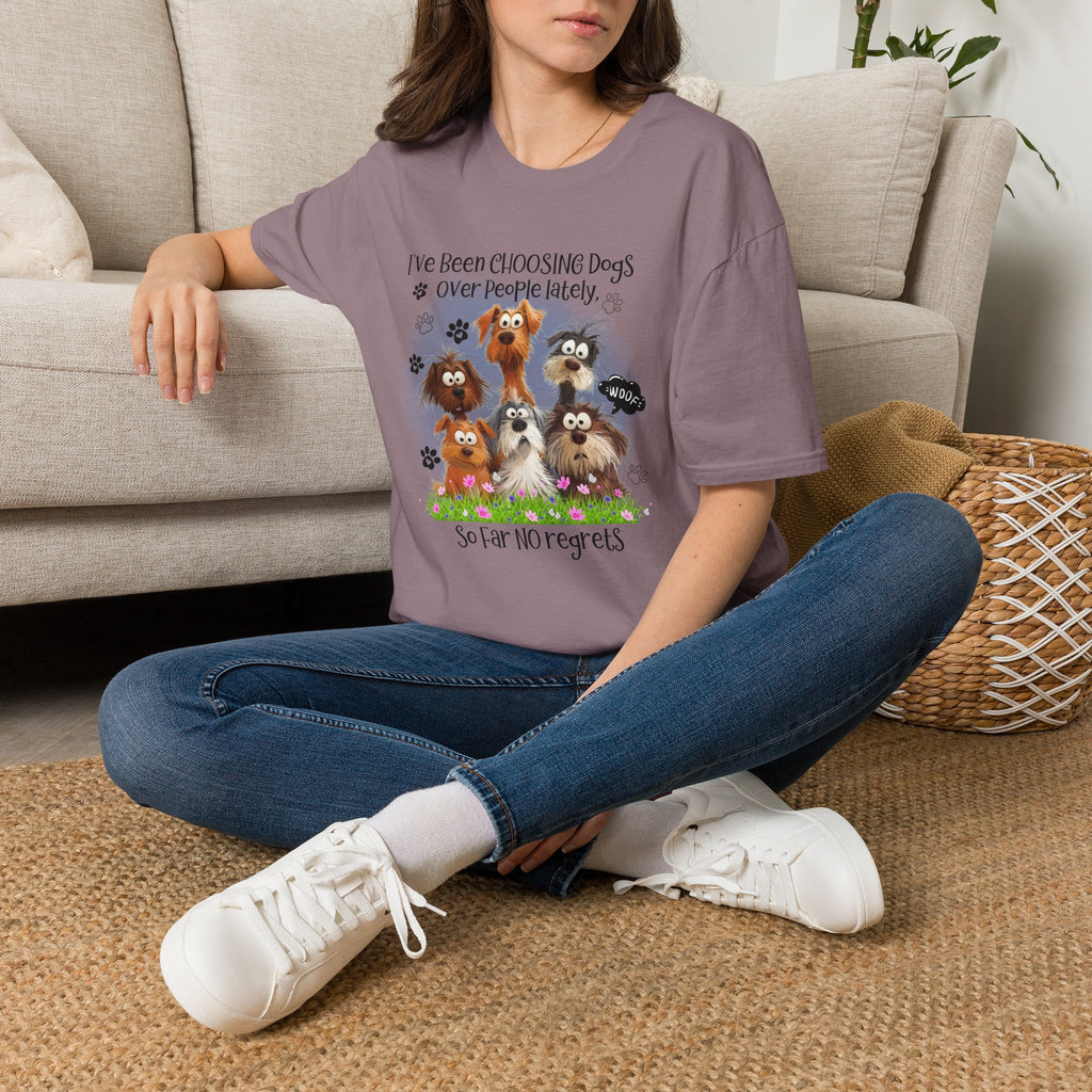 Choosing Dogs Over People T-Shirt | Cute Cartoon Dogs, Paw Print Design