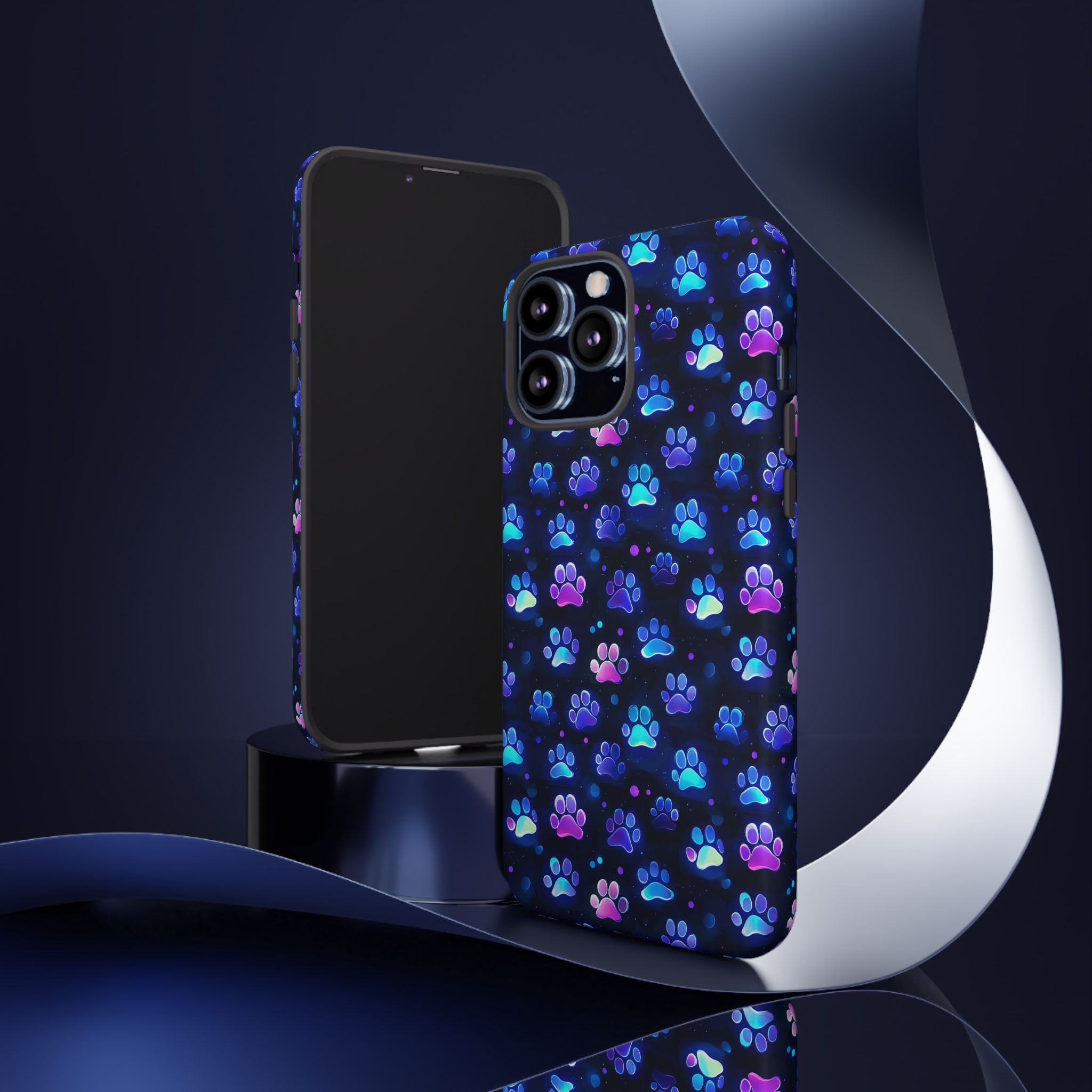 Neon Paw Print Phone Case | Tough Case