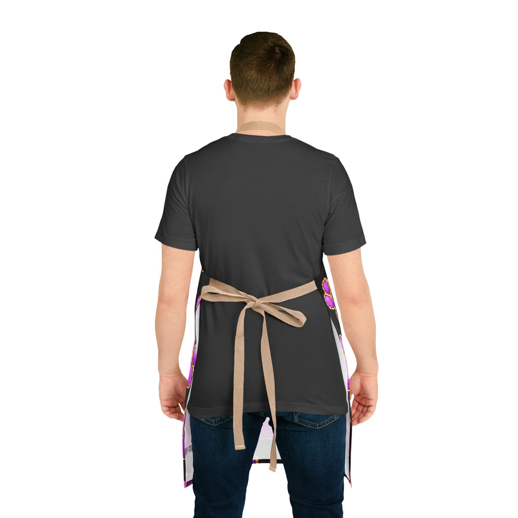 Purple Paw Print Apron | Pet Lover Kitchen Apron, Colorful Paw Pattern