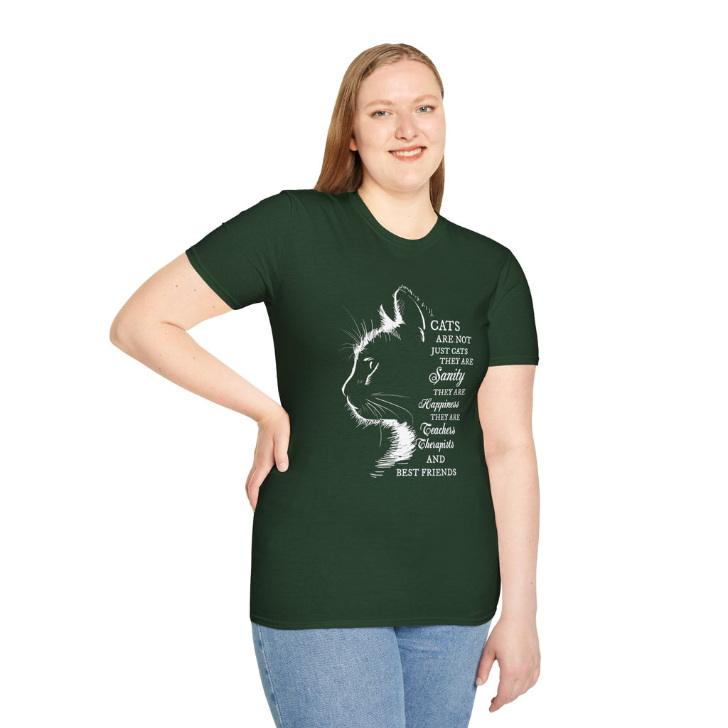 Cat Silhouette Quote T-Shirt | Cat Lovers Tee, Feline Friendship Design