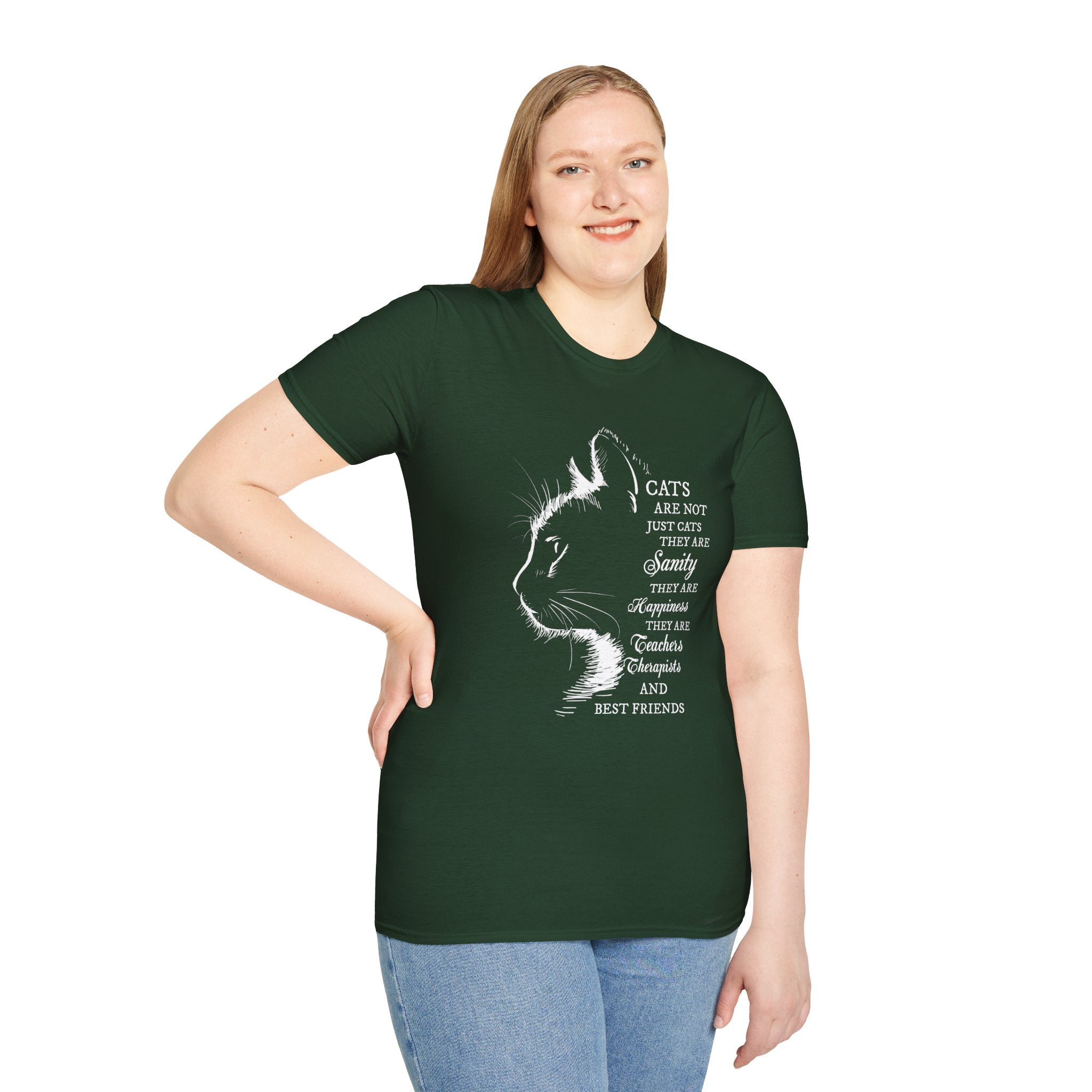 Cat Silhouette Quote T-Shirt | Cat Lovers Tee, Feline Friendship Design