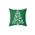 Paw Print Christmas Tree Pillow | Green Holiday Pet Decor