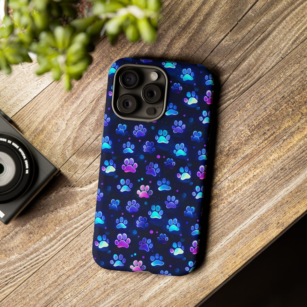 Neon Paw Print Phone Case | Tough Case