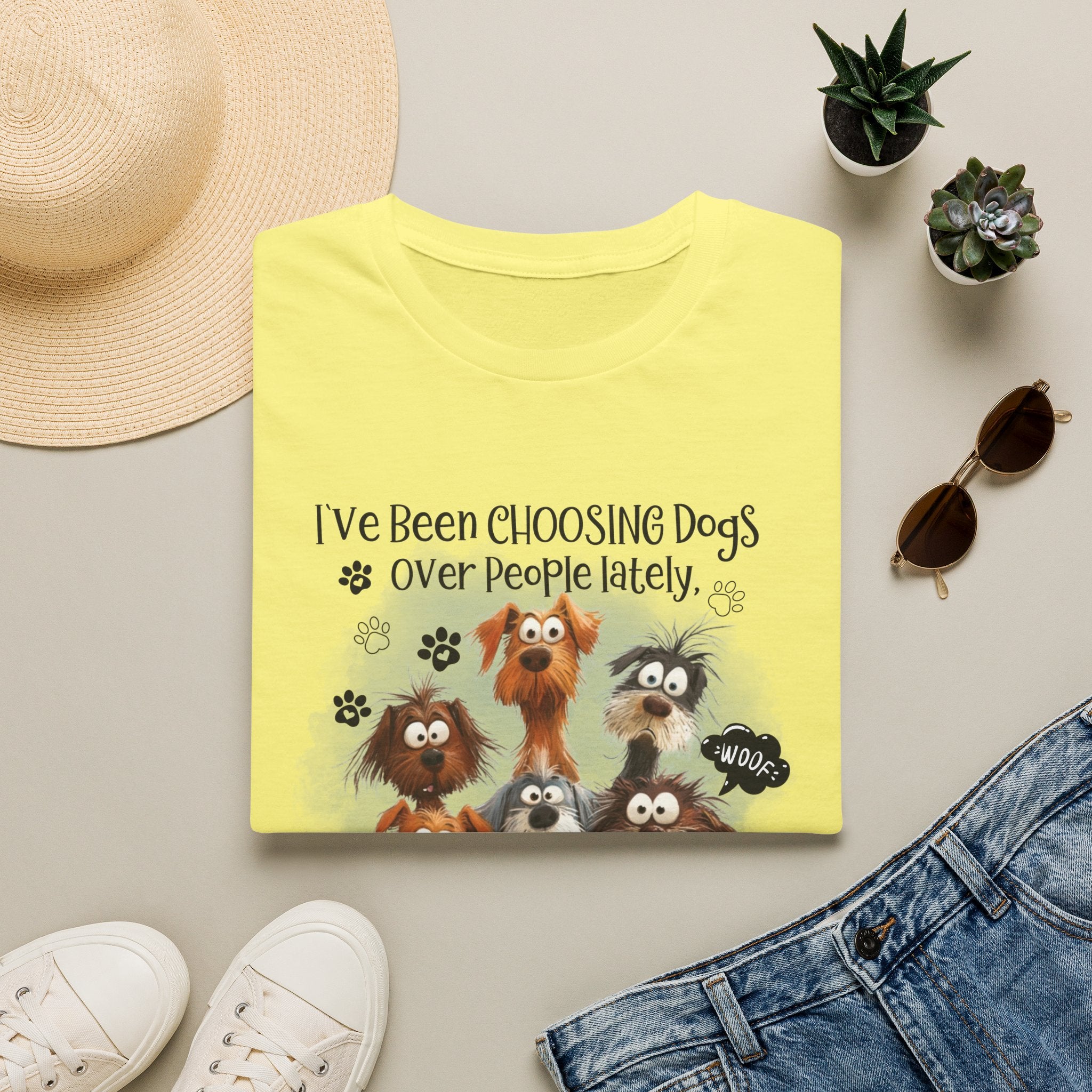 Choosing Dogs Over People T-Shirt | Cute Cartoon Dogs, Paw Print Design