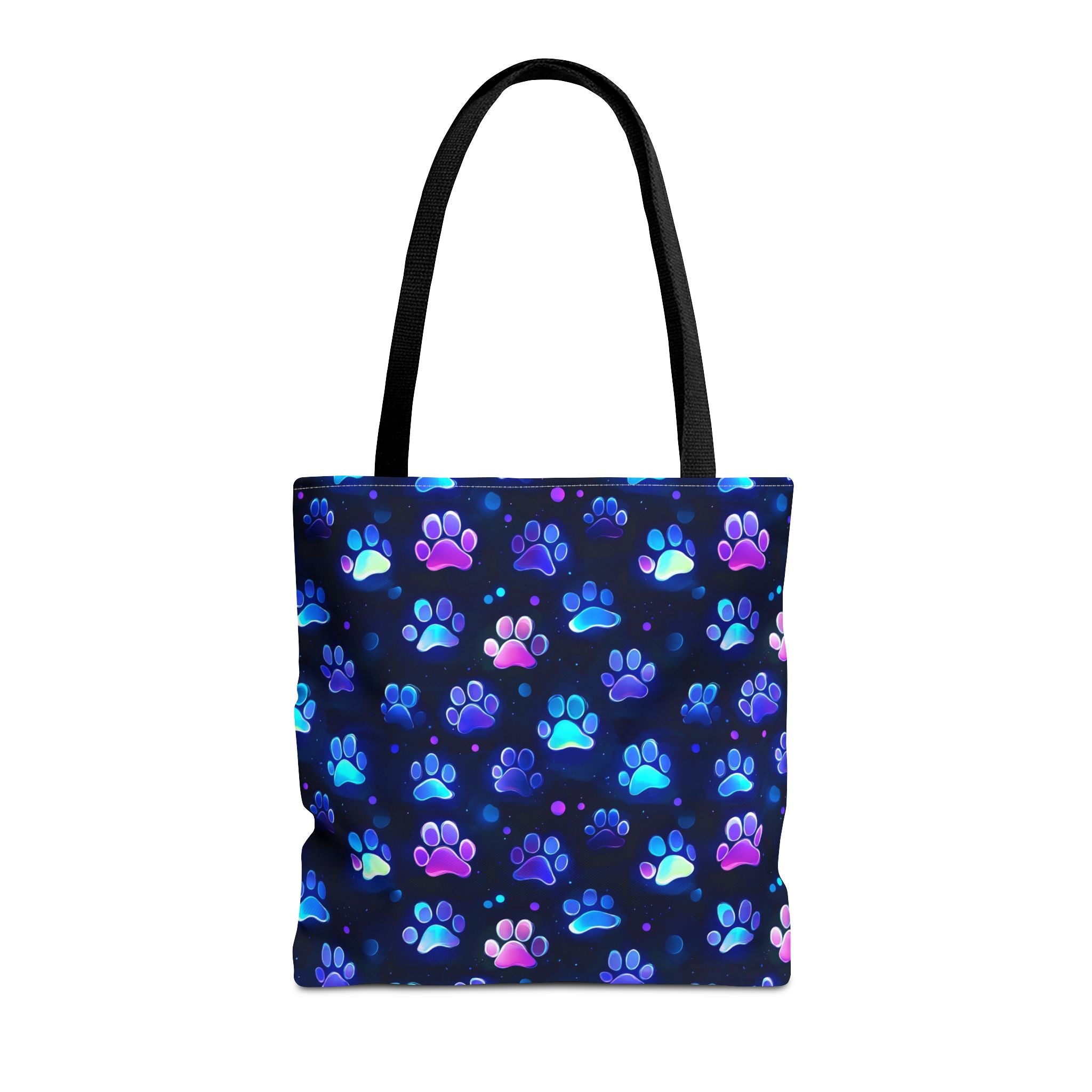 Neon Paw Print Tote | Colorful Cat Dog Paw Pattern All Over Print