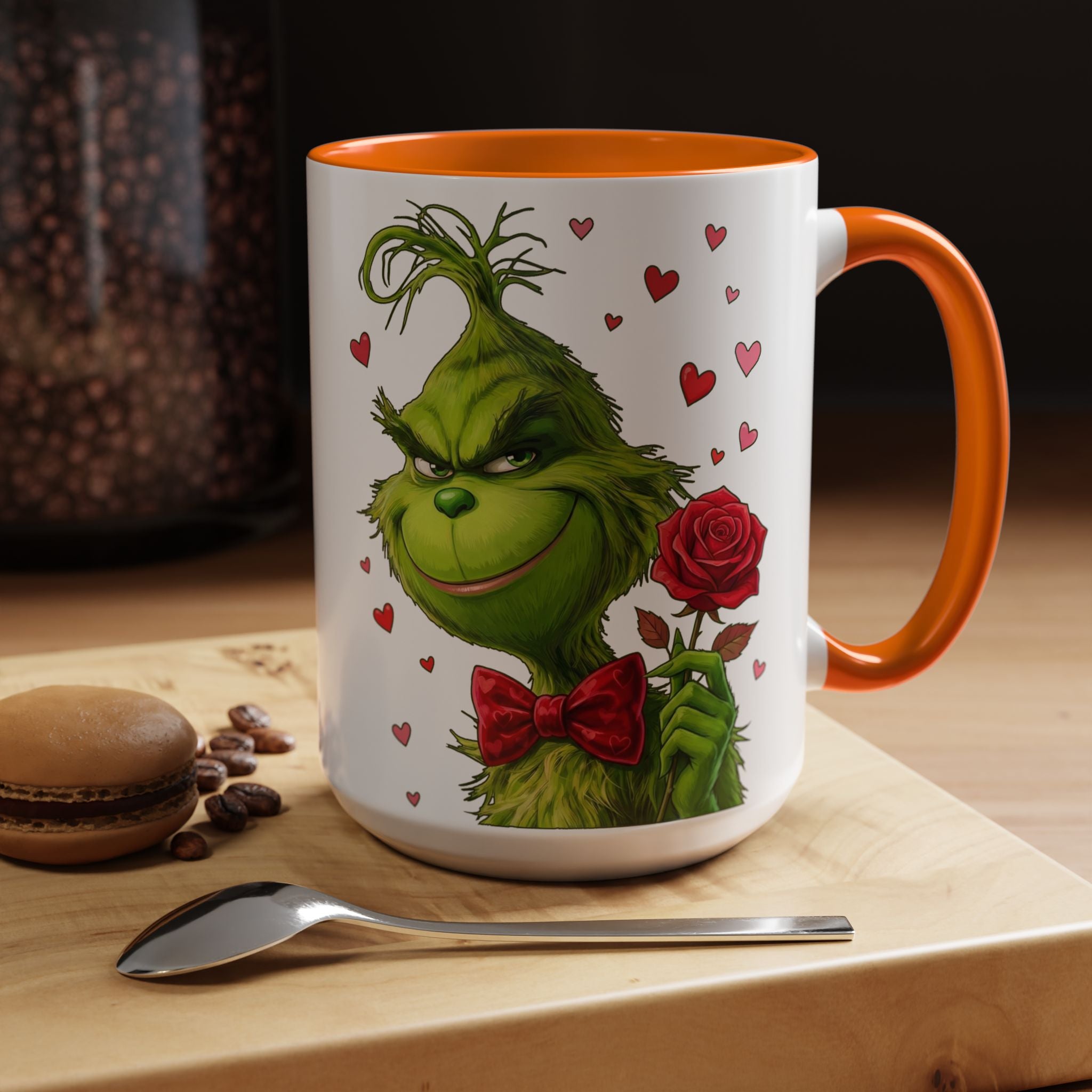 Grinch Holding Rose Mug | Accent Coffee Mug