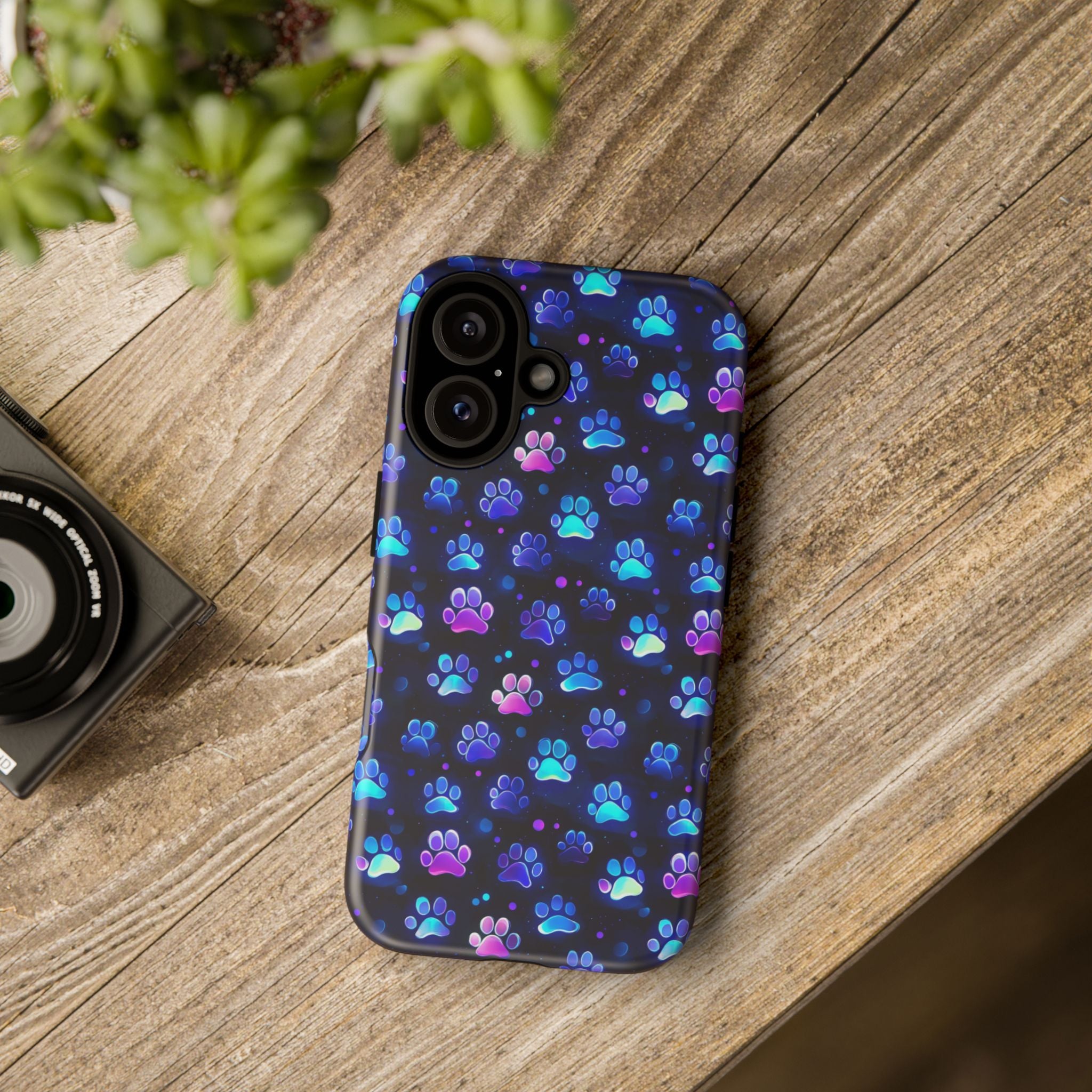 Neon Paw Print Phone Case | Tough Case