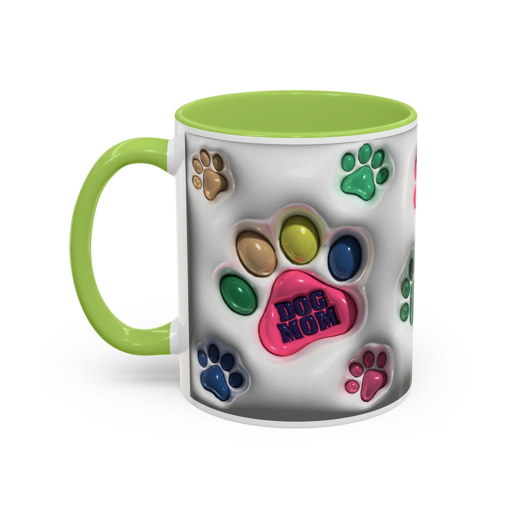 Colorful Paw Print Dog Mom Mug | Accent Coffee Mug