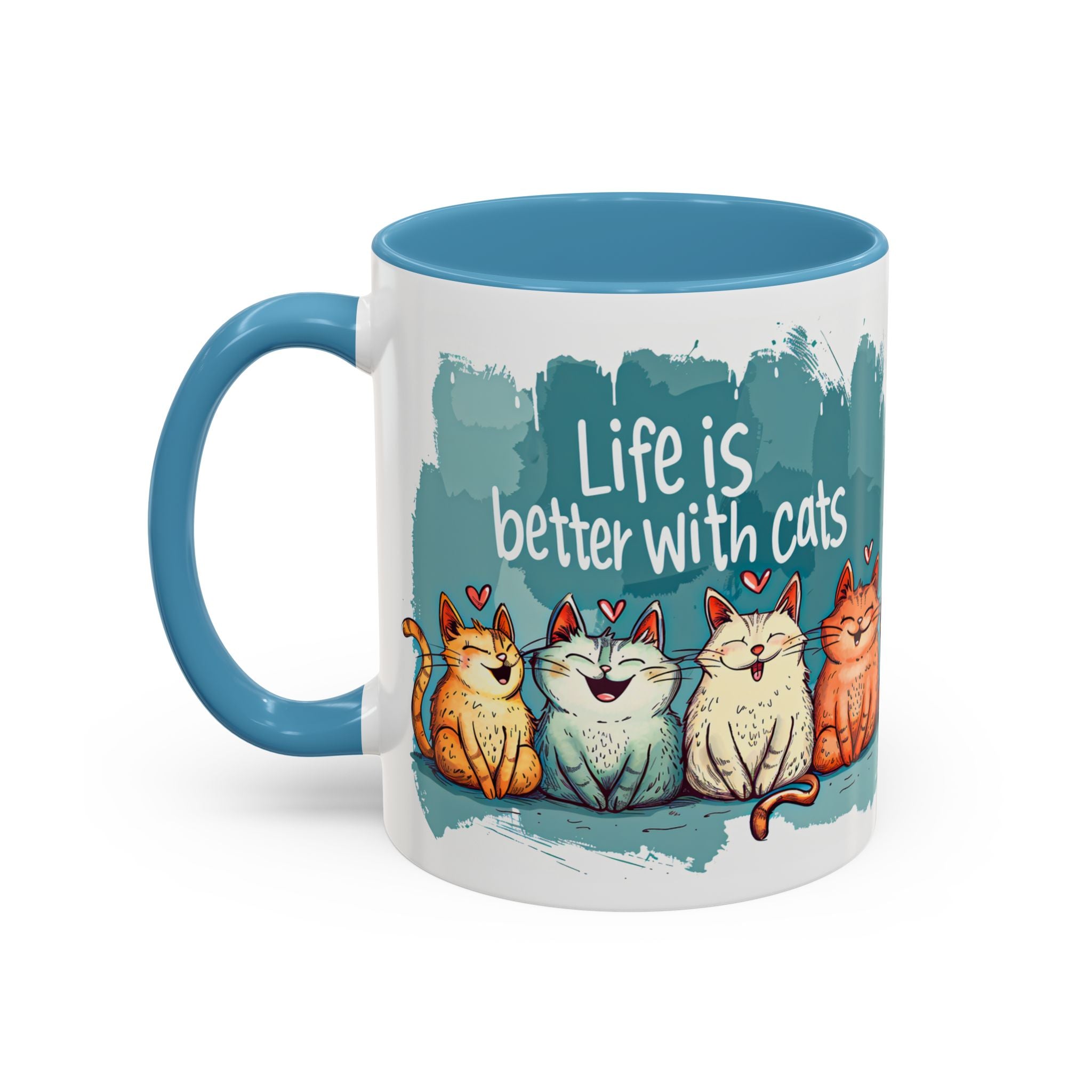 Life Is Better With Cats Coffee Mug | Accent Two-Tone Mug