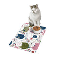 Cute Cat Faces Pattern Pet Food Mat | Cat Feeding Placemat 12x18