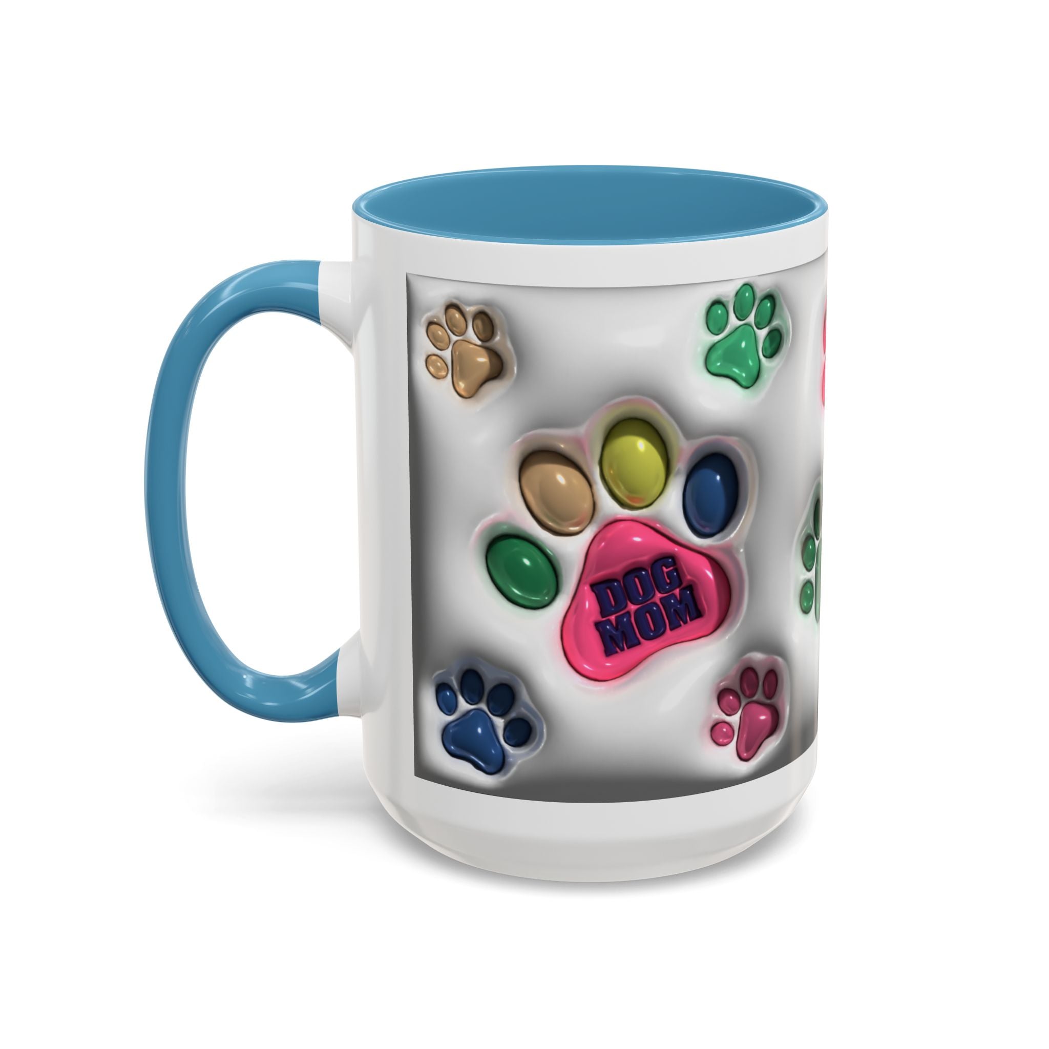Colorful Paw Print Dog Mom Mug | Accent Coffee Mug