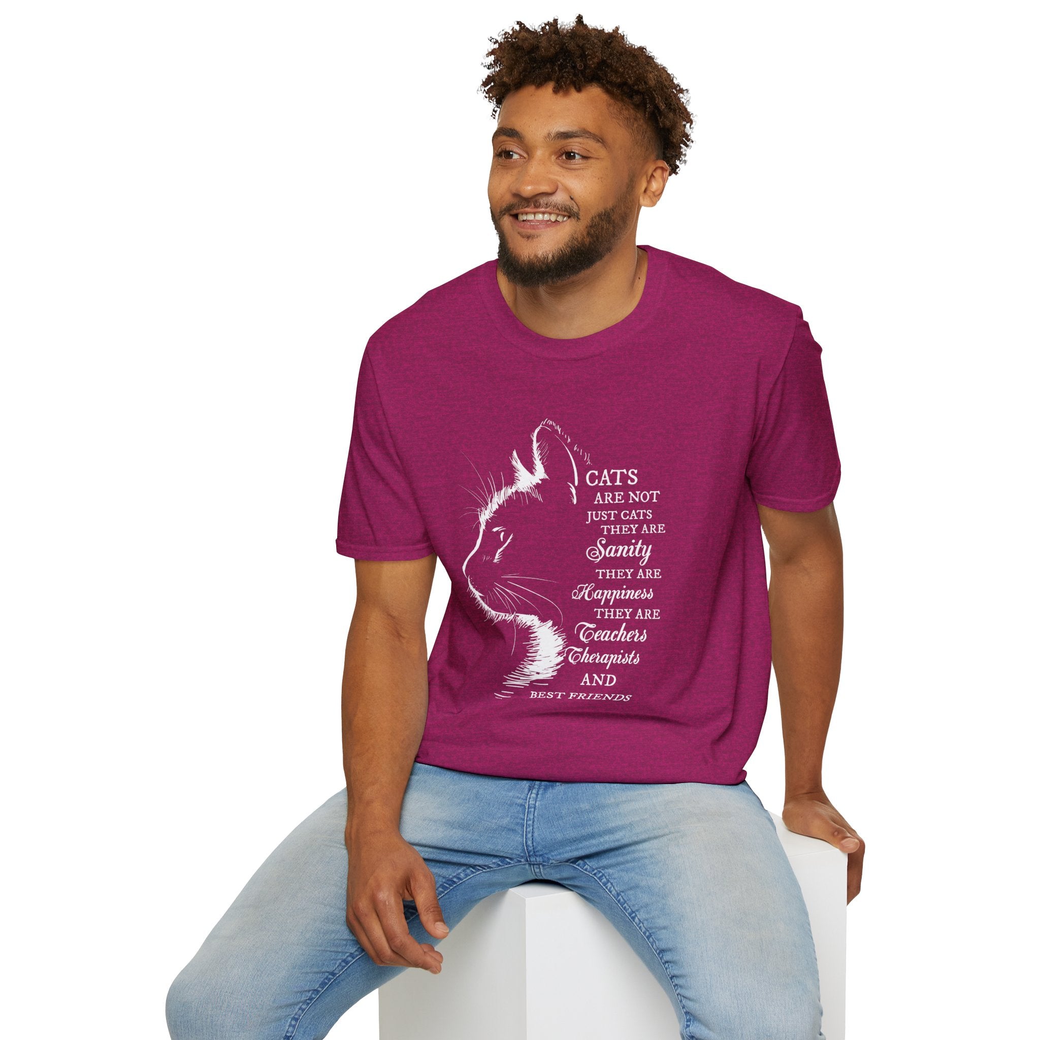 Cat Silhouette Quote T-Shirt | Cat Lovers Tee, Feline Friendship Design
