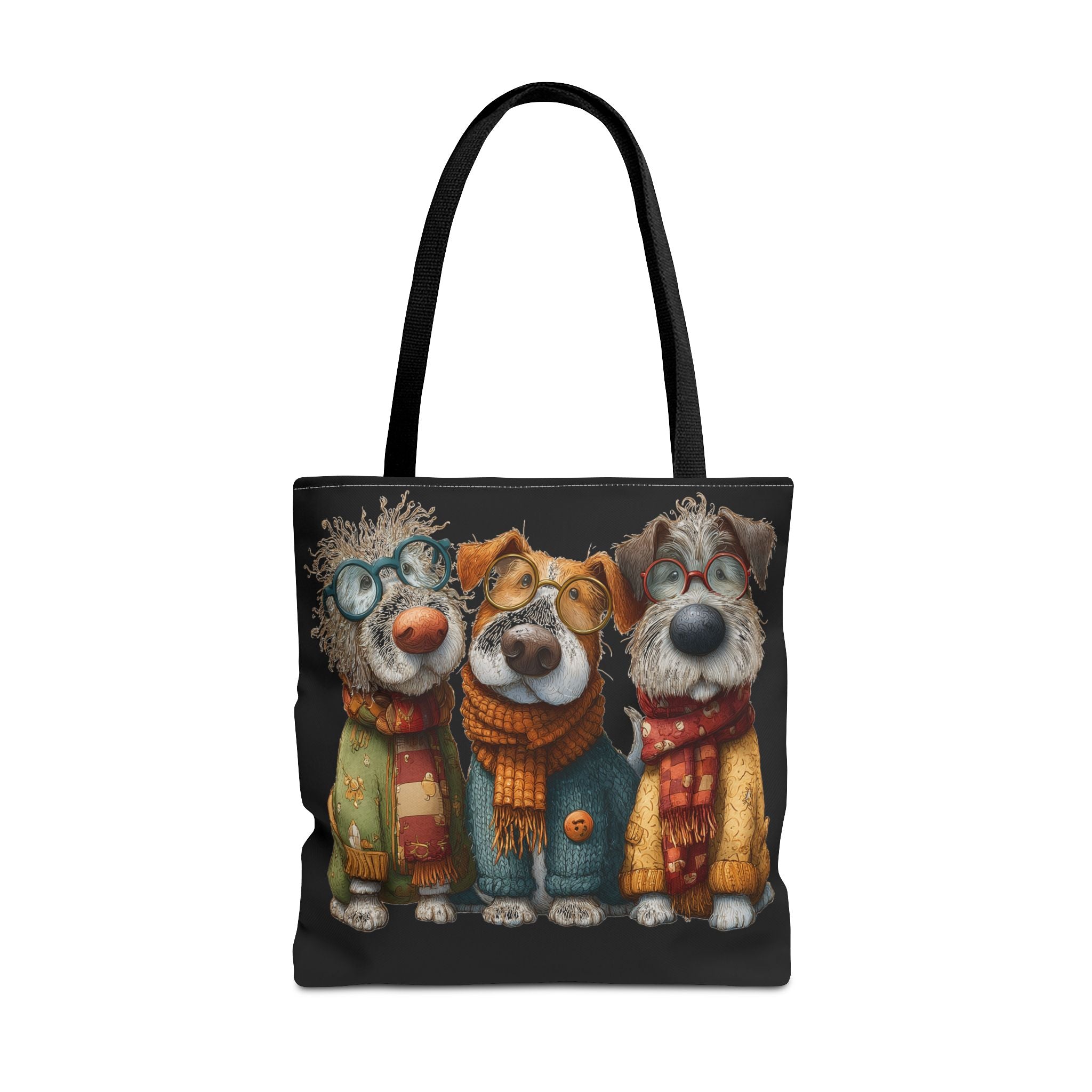 Three Cozy Dogs Tote Bag | Cute Winter Dogs Illustration