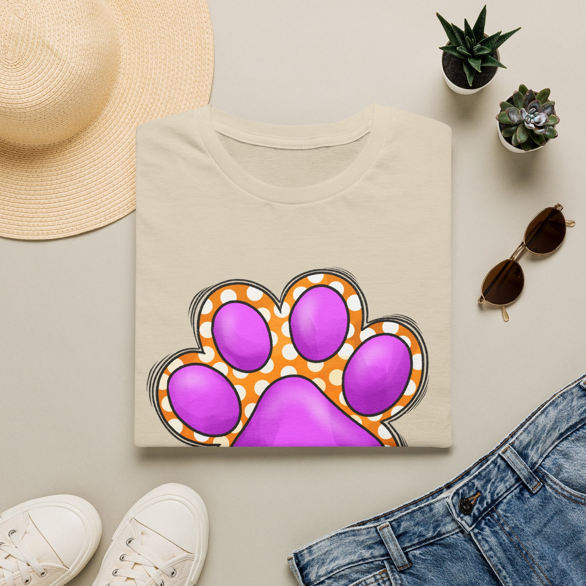 Pink Paw Print T-Shirt | Cute Animal Paw Graphic Tee