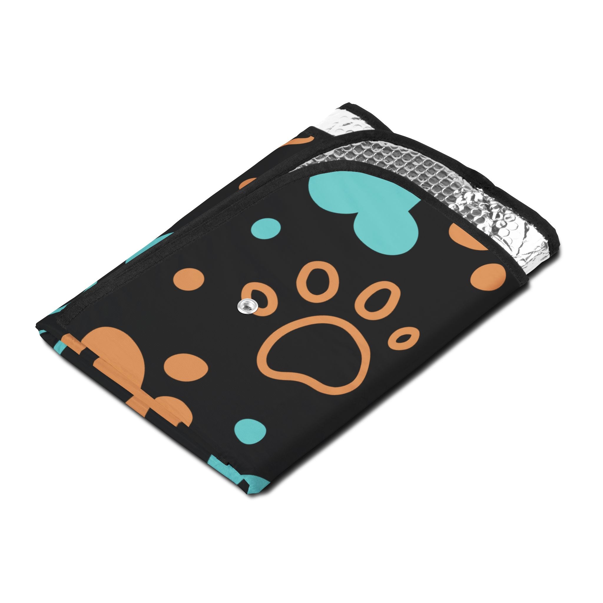 Dog Bone and Paw Print Car Sun Shade | Pet Pattern Windshield Cover