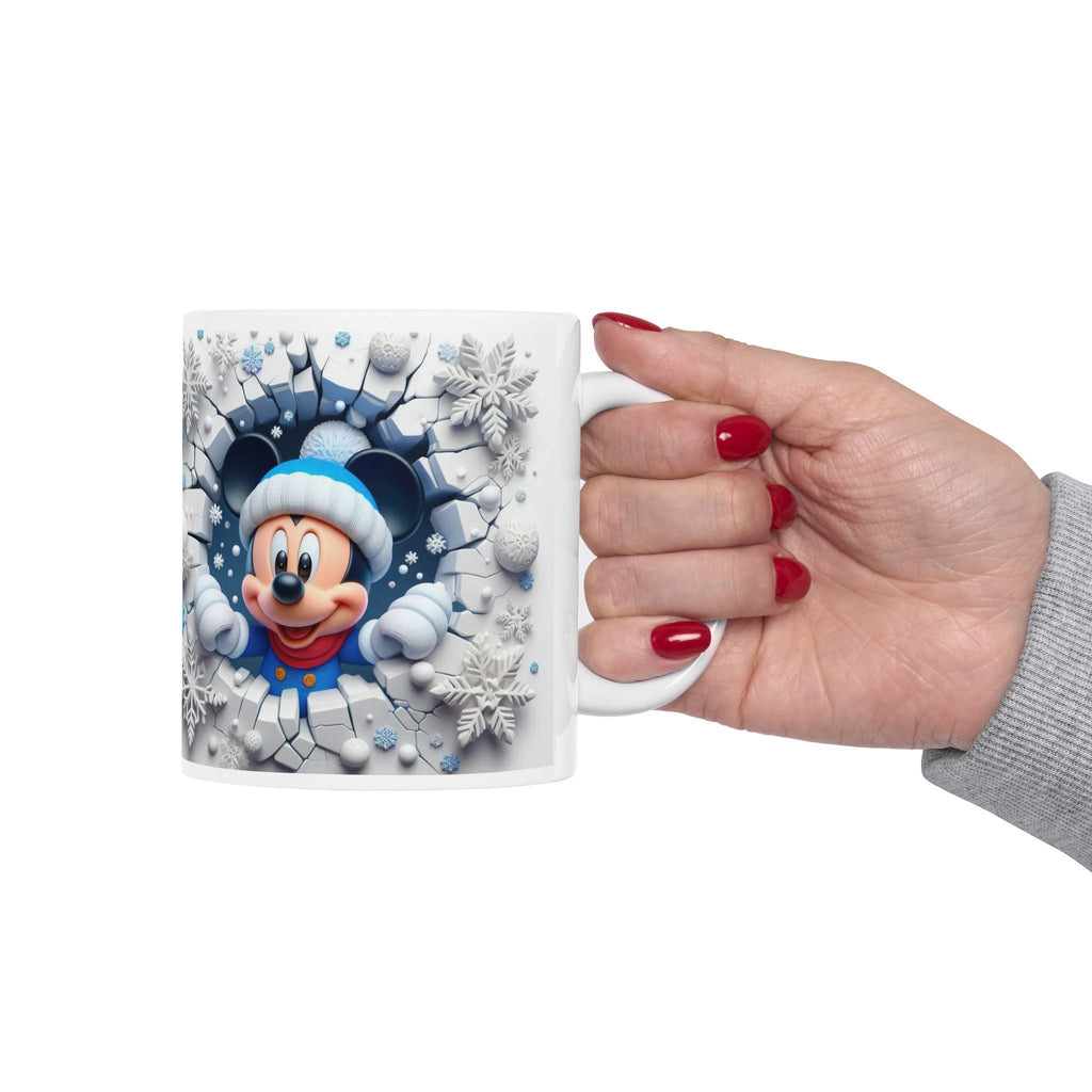 Snowflake Mouse Holiday Mug | Winter Mickee-Inspired Ceramic Mug