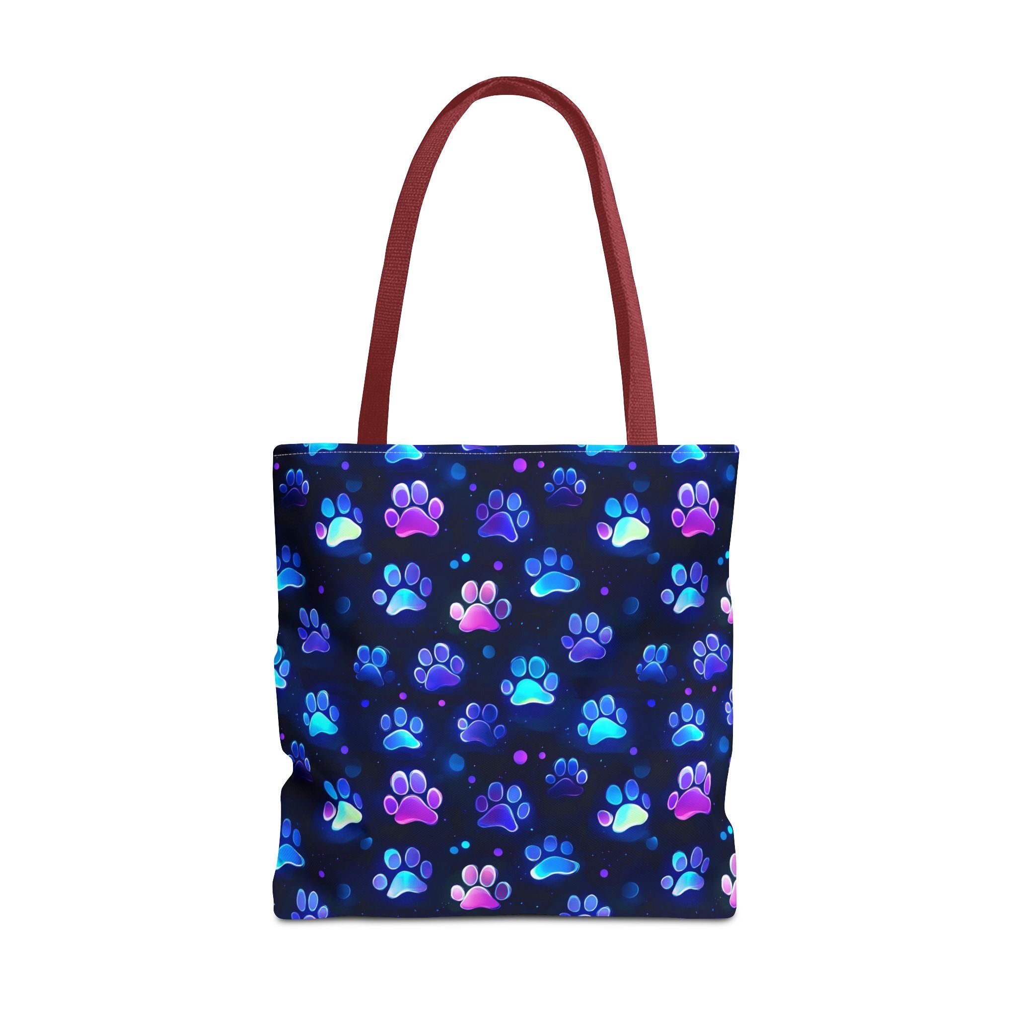 Neon Paw Print Tote | Colorful Cat Dog Paw Pattern All Over Print