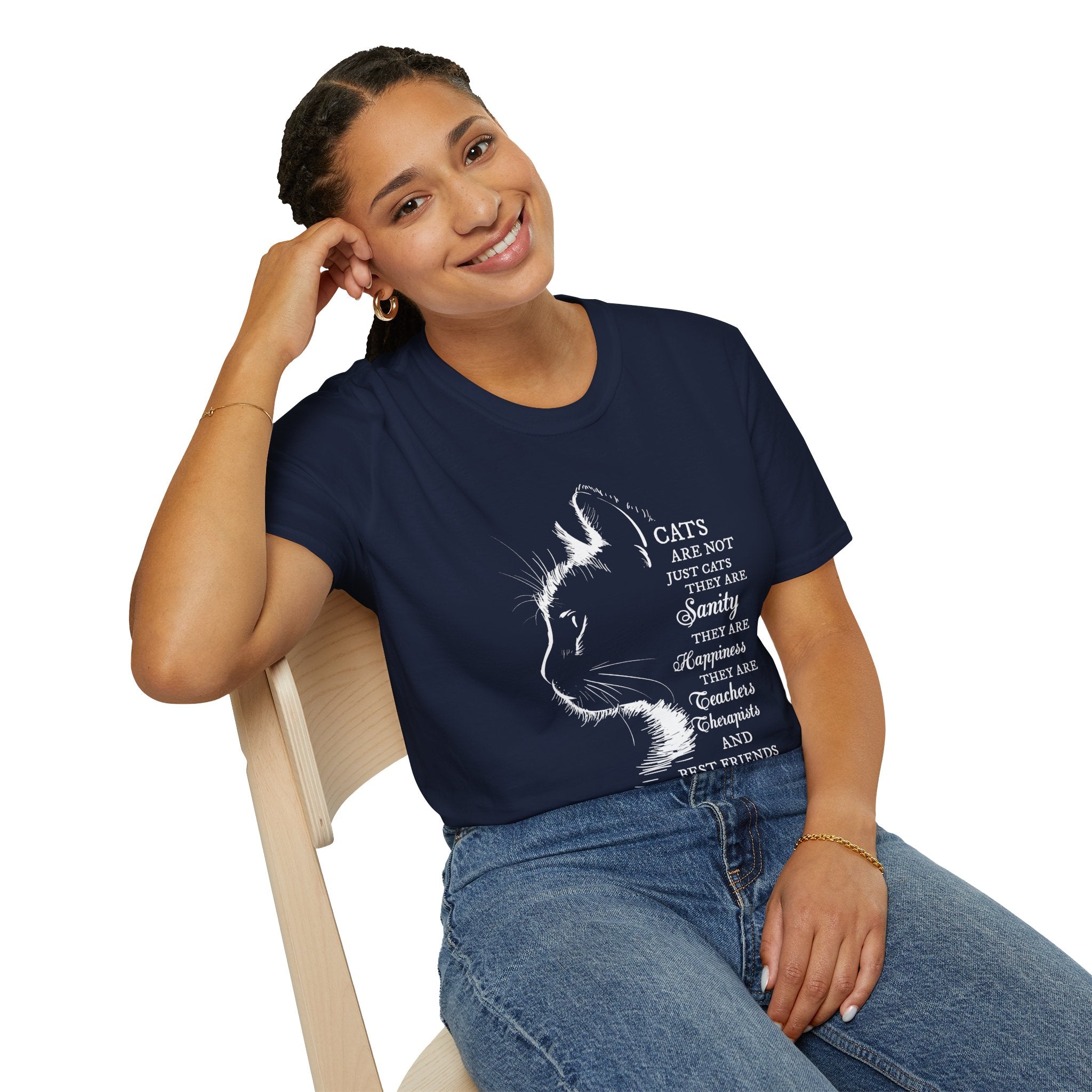 Cat Silhouette Quote T-Shirt | Cat Lovers Tee, Feline Friendship Design
