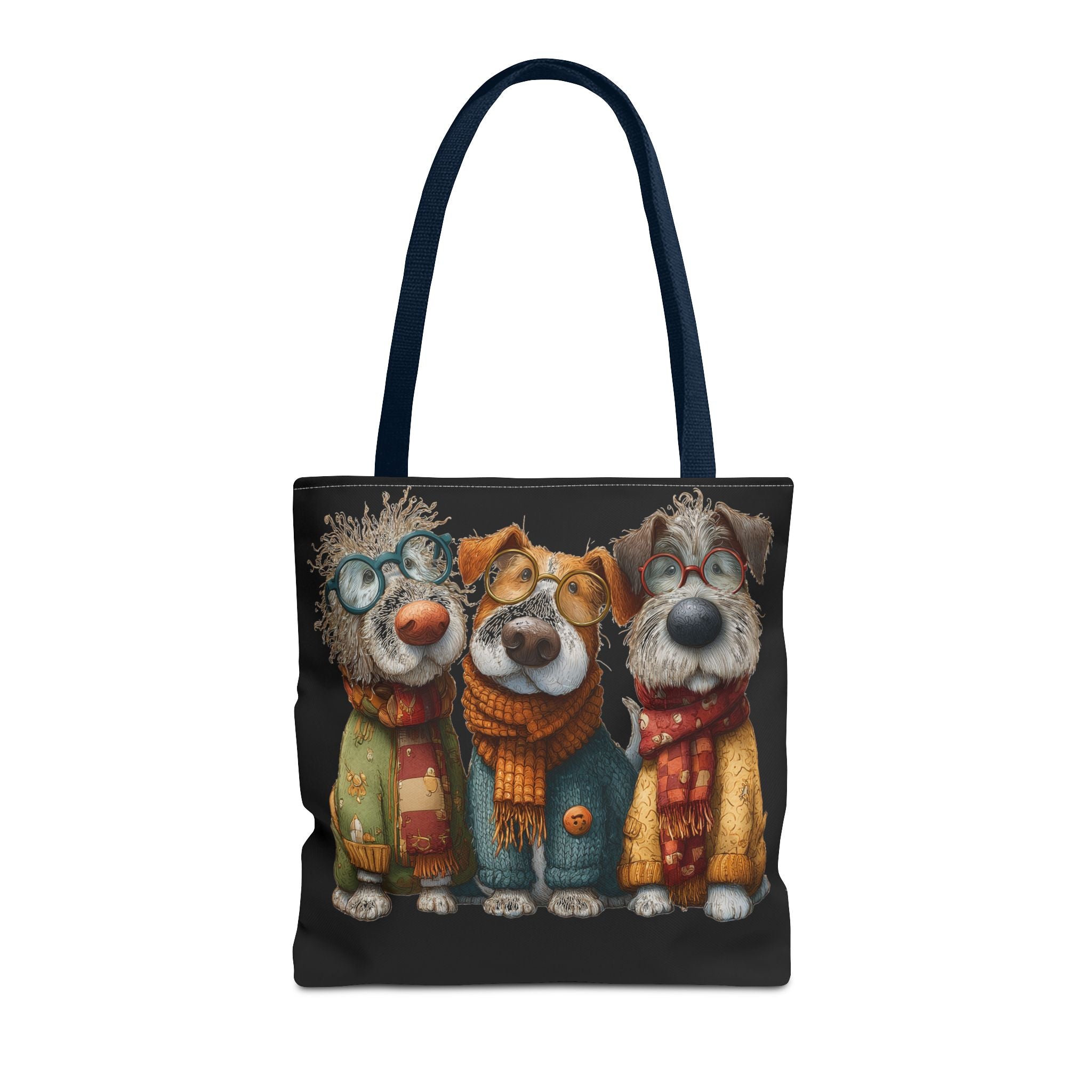 Three Cozy Dogs Tote Bag | Cute Winter Dogs Illustration