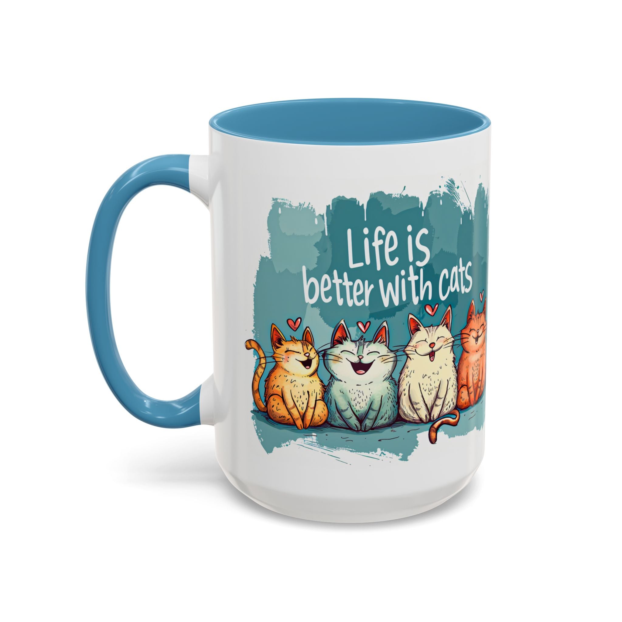 Life Is Better With Cats Coffee Mug | Accent Two-Tone Mug