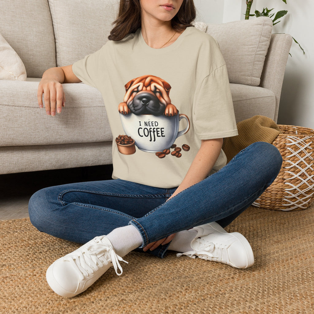 Pug in Coffee Cup T-Shirt | I Need Coffee Puppy Tee