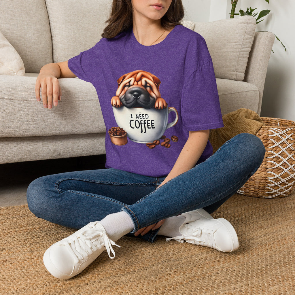 Pug in Coffee Cup T-Shirt | I Need Coffee Puppy Tee