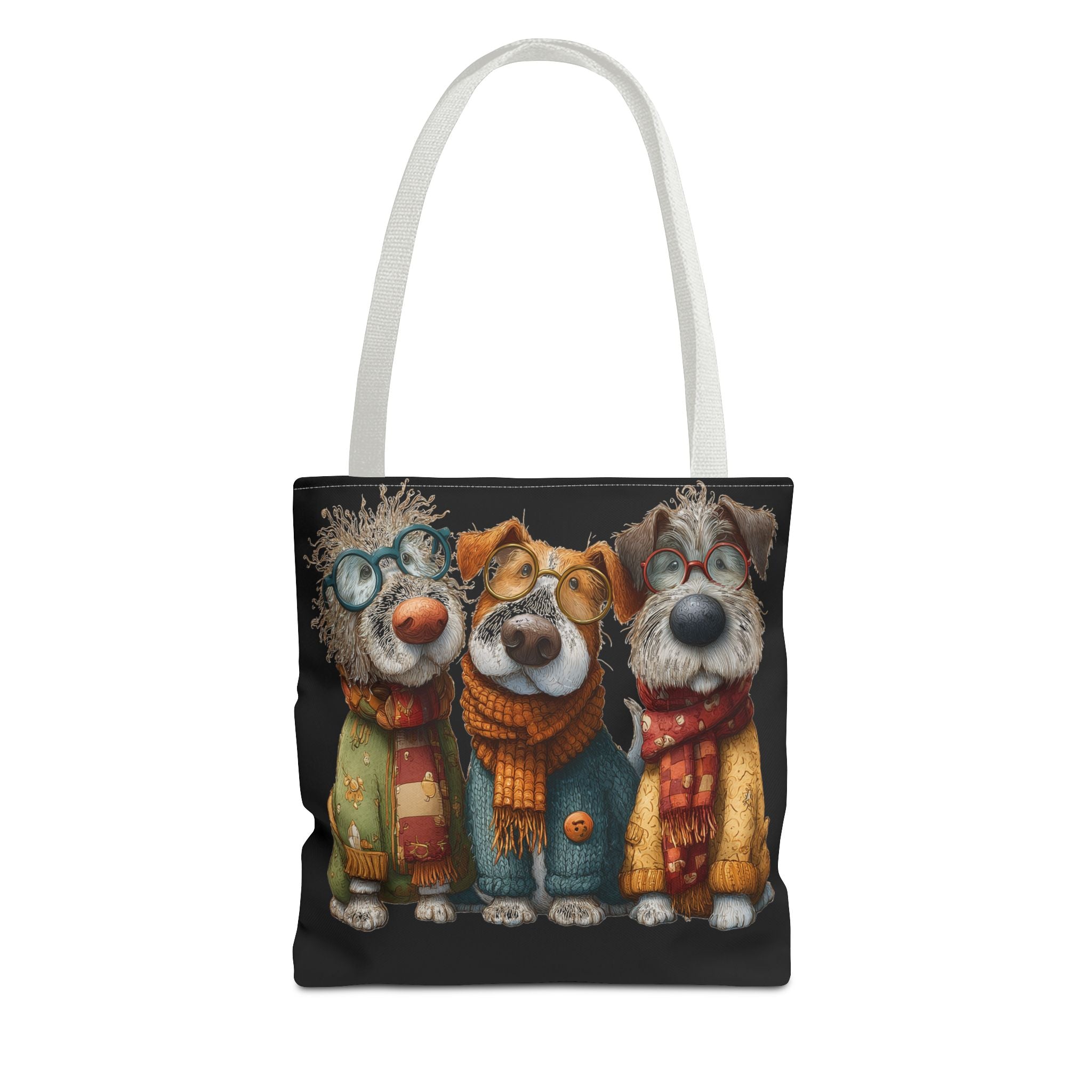 Three Cozy Dogs Tote Bag | Cute Winter Dogs Illustration