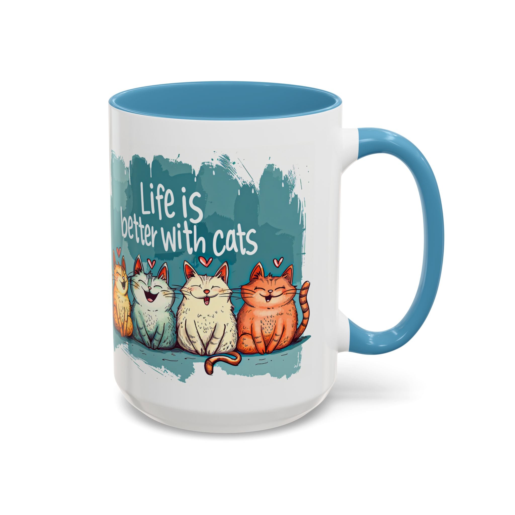 Life Is Better With Cats Coffee Mug | Accent Two-Tone Mug