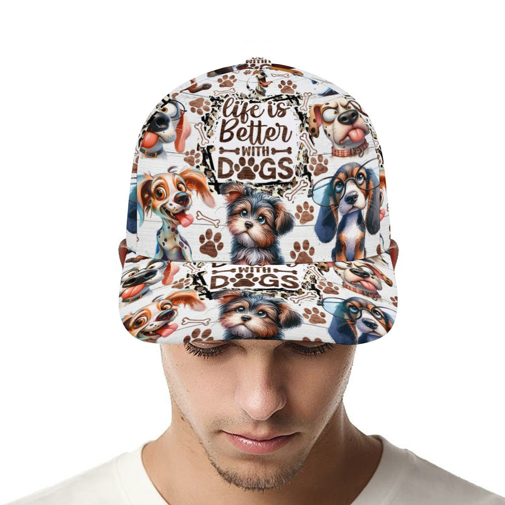 Life is Better with Dogs Baseball Cap #Dogs #Pets