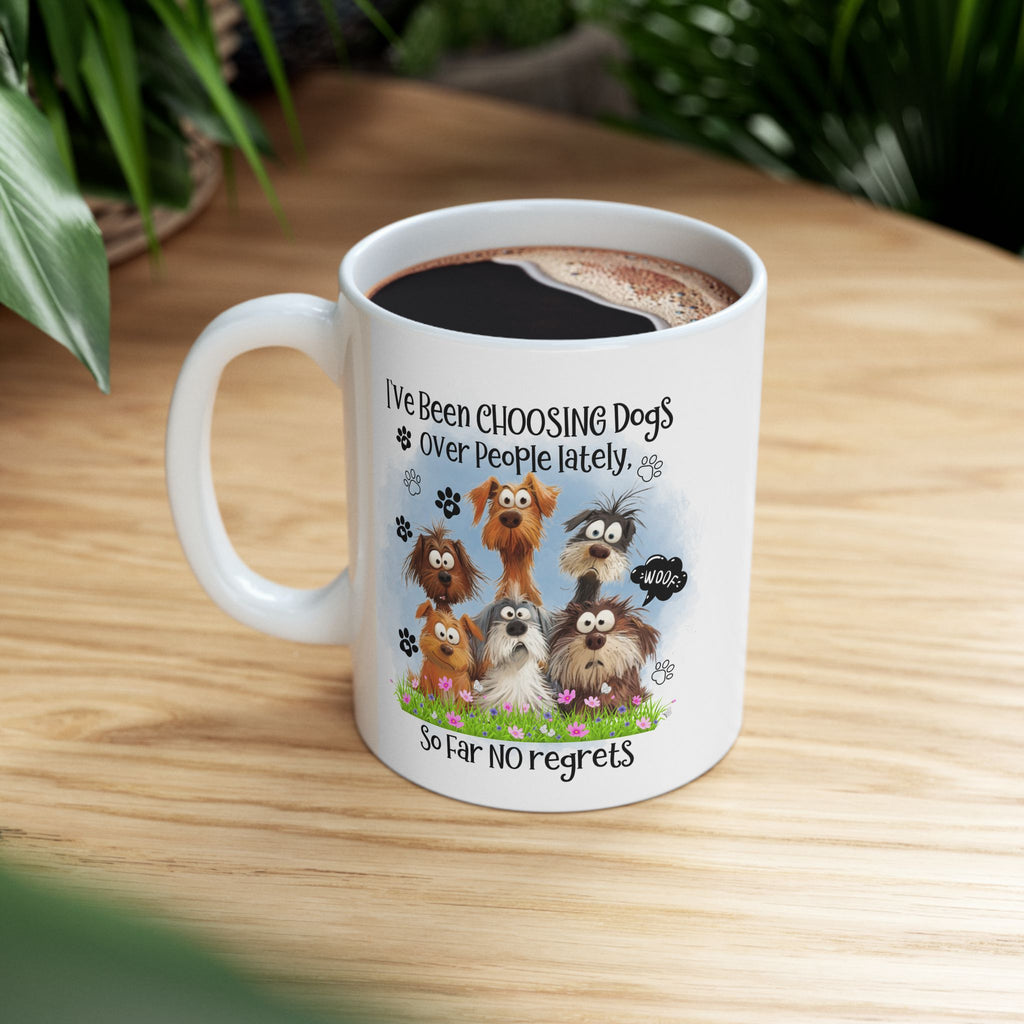I've Been Owned by Dogs Mug | Cute Paw Print Dog Stack Ceramic Mug