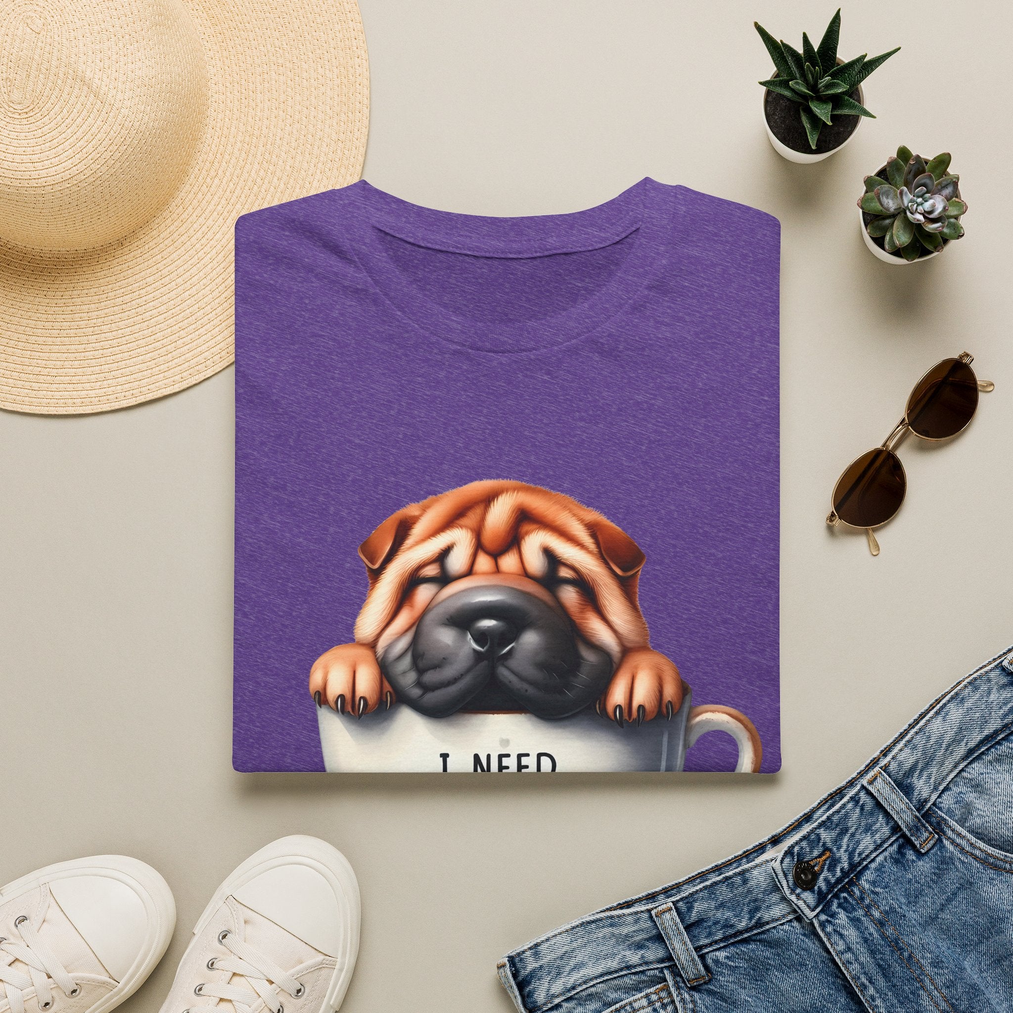 Pug in Coffee Cup T-Shirt | I Need Coffee Puppy Tee