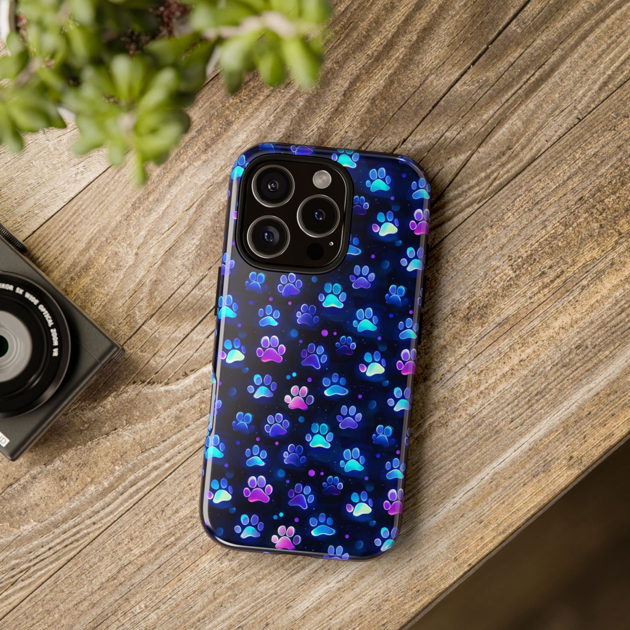 Neon Paw Print Phone Case | Tough Case