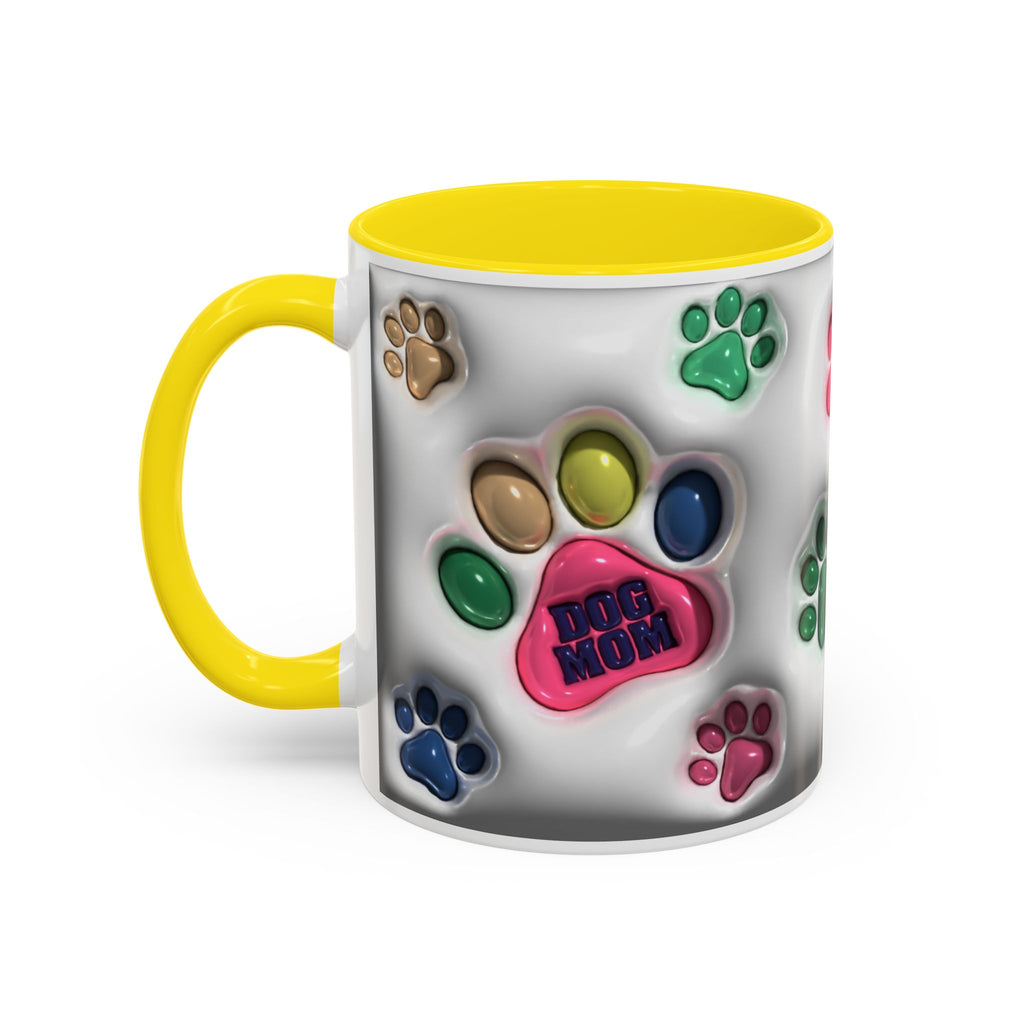 Colorful Paw Print Dog Mom Mug | Accent Coffee Mug