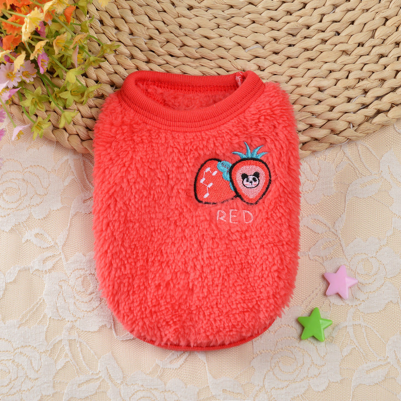 Flannel Milk Dog Clothes Small Dog Puppy Cat Dog Autumn And Winter Clothing Pet Rabbit Teacup Dog Warm Vest