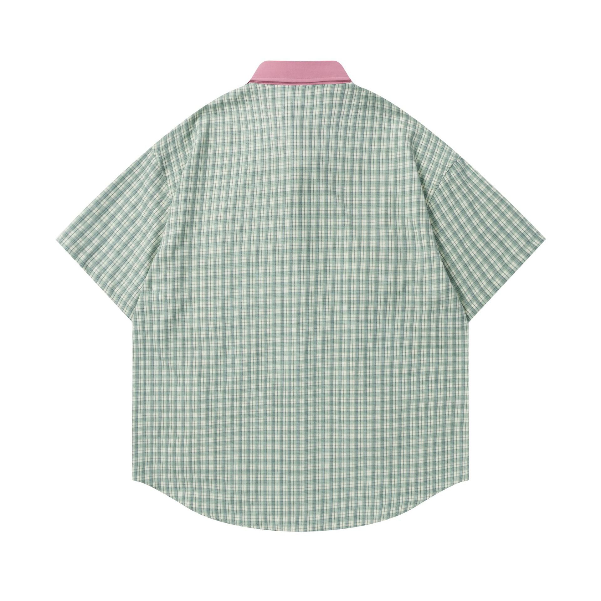 Fun cat and dog embroidered short sleeved shirt