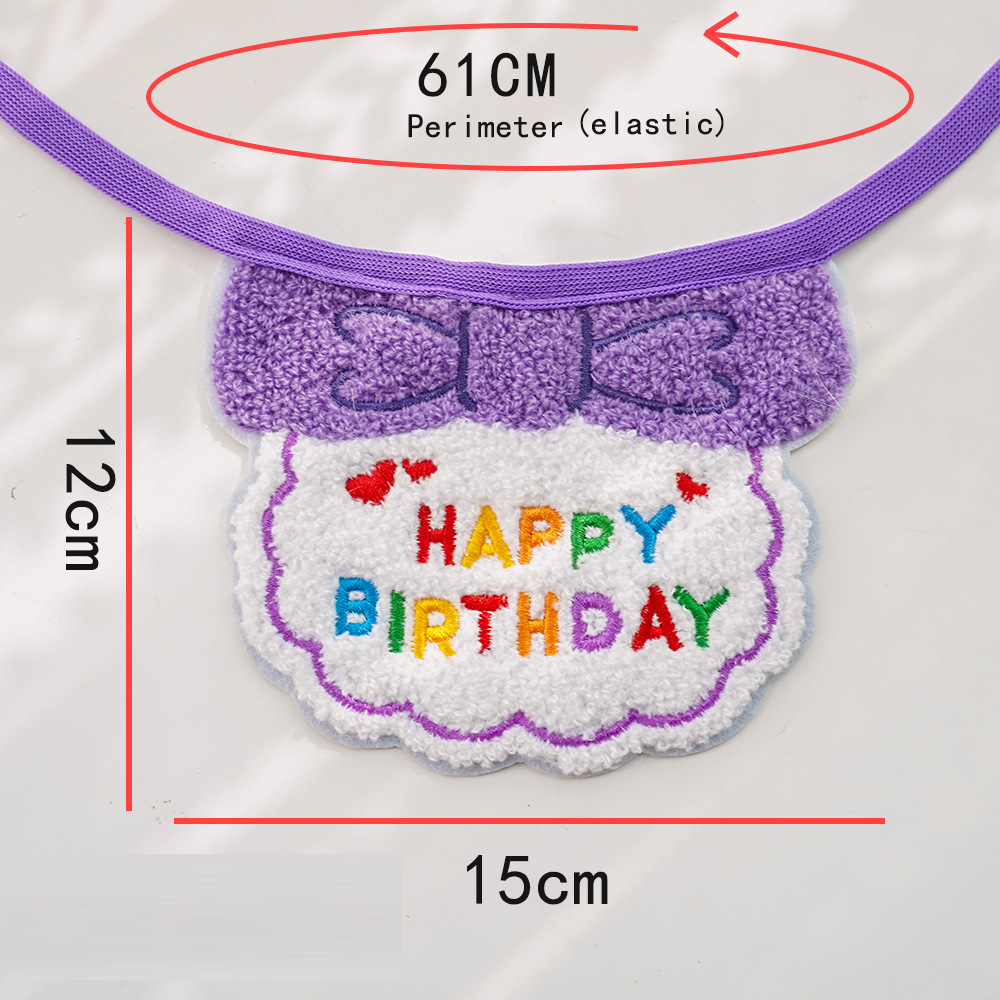 Pet birthday drool scarf cat bib scarf dog cat hat