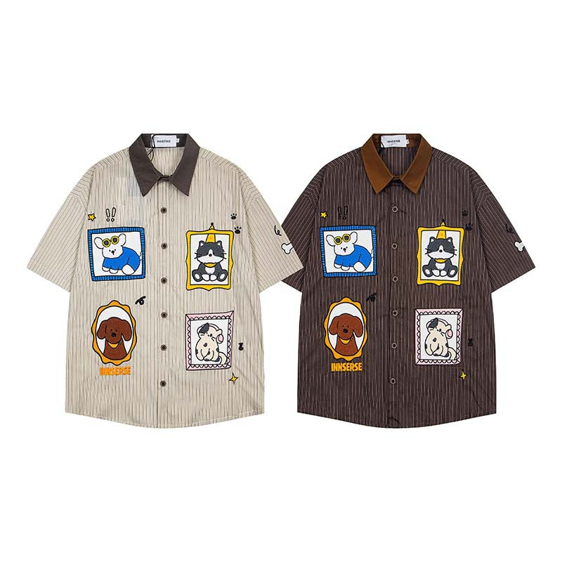 Embroidery short sleeved shirt for cats and dogs