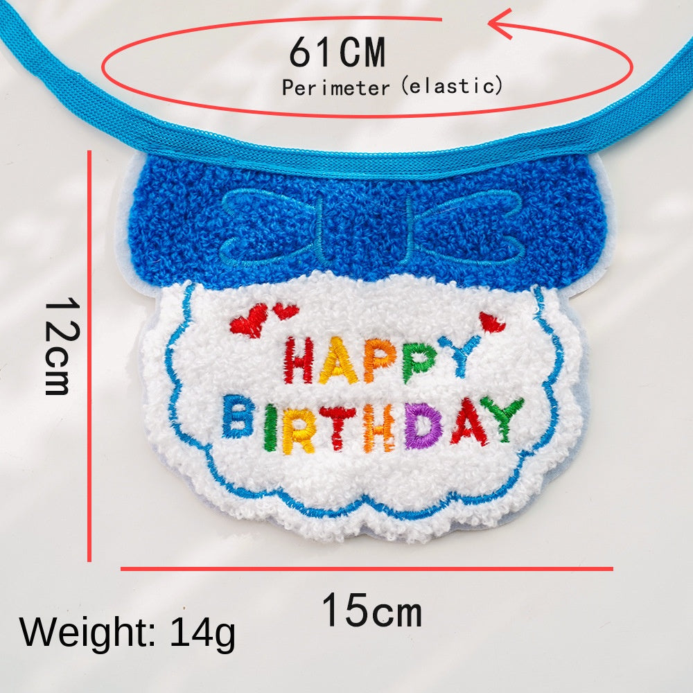 Pet birthday drool scarf cat bib scarf dog cat hat