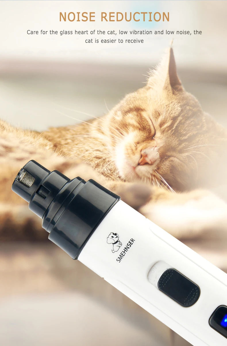 Electric Pet Cat Dog Nail Grinding Machine Nail Clippers Professional Mute Painless Dog Cat Paws USB Rechargeable Nail Trimmer