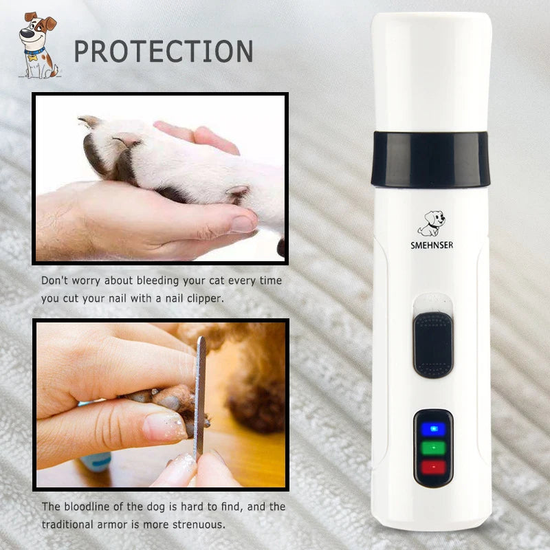 Electric Pet Cat Dog Nail Grinding Machine Nail Clippers Professional Mute Painless Dog Cat Paws USB Rechargeable Nail Trimmer
