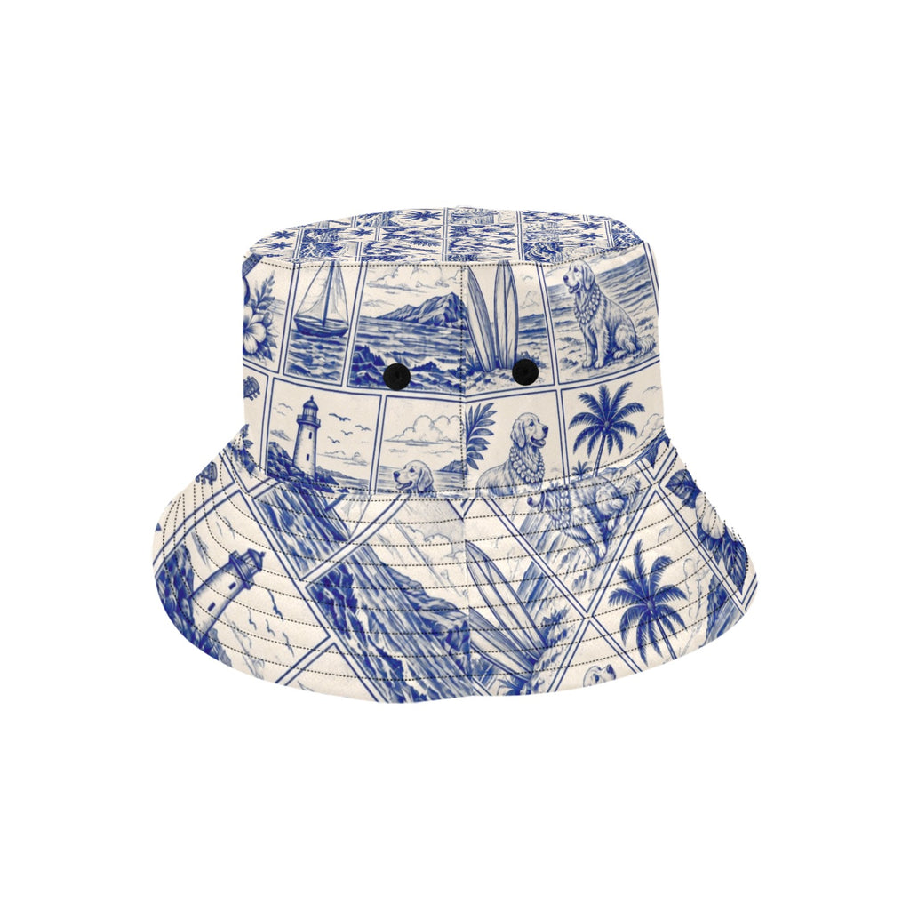 Golden Retriever Doggie Surf Style Summer Bucket Hat