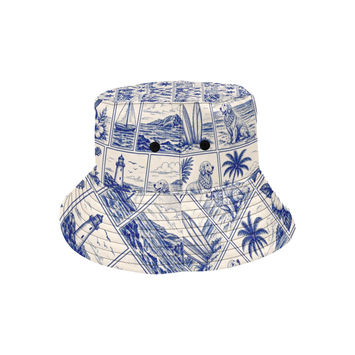 Golden Retriever Doggie Surf Style Summer Bucket Hat